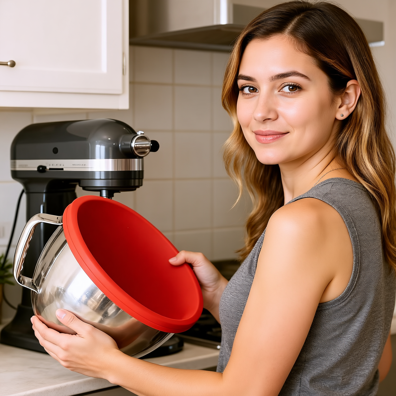 Silicone Bowl Liner for KitchenAid Mixer – Red